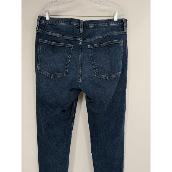 Madewell 9" Mid Rise Skinny Jeans Stretch Denim Medium Blue Wash 32T - Picture 4 of 9